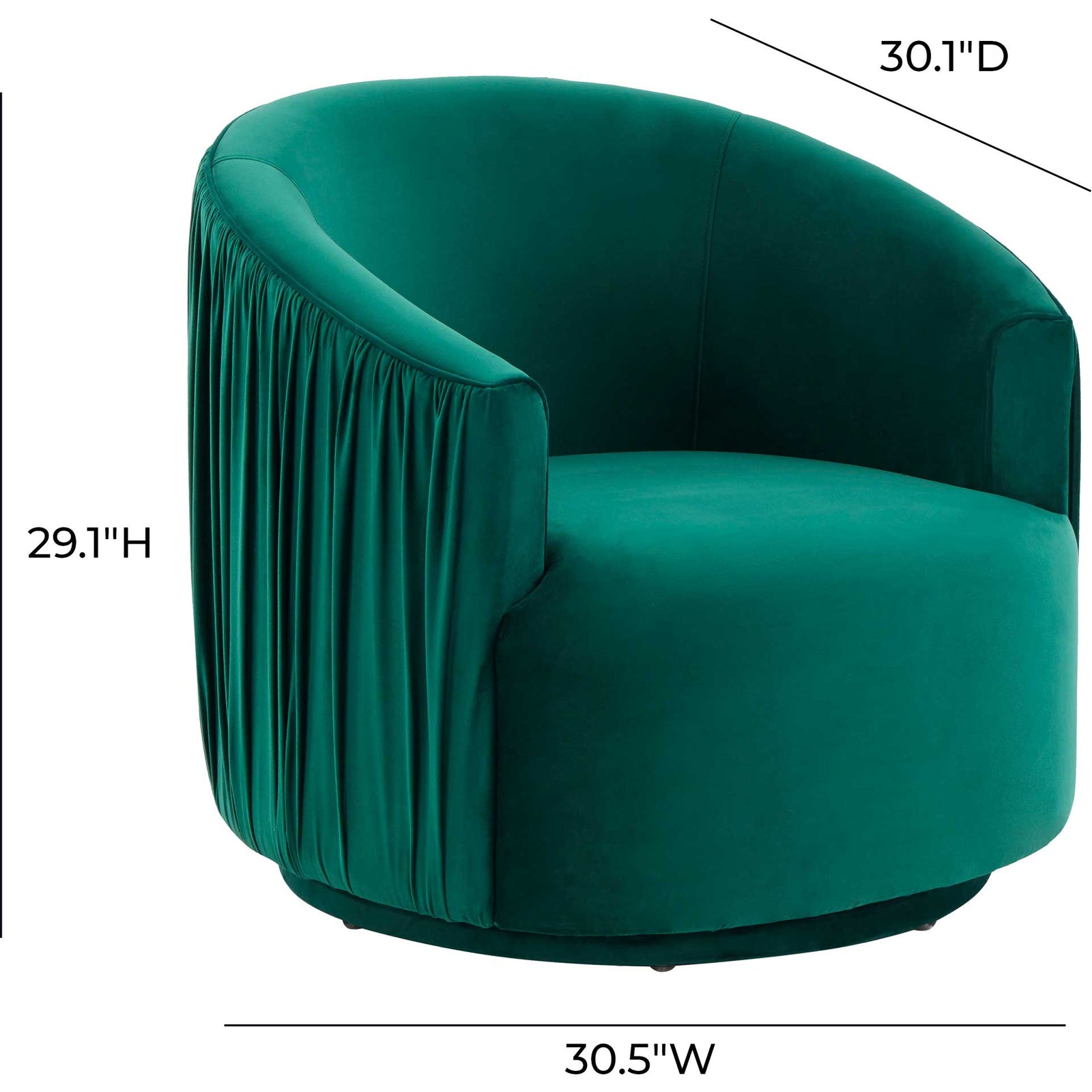 Lodi Pleated Swivel Chair Forest Green