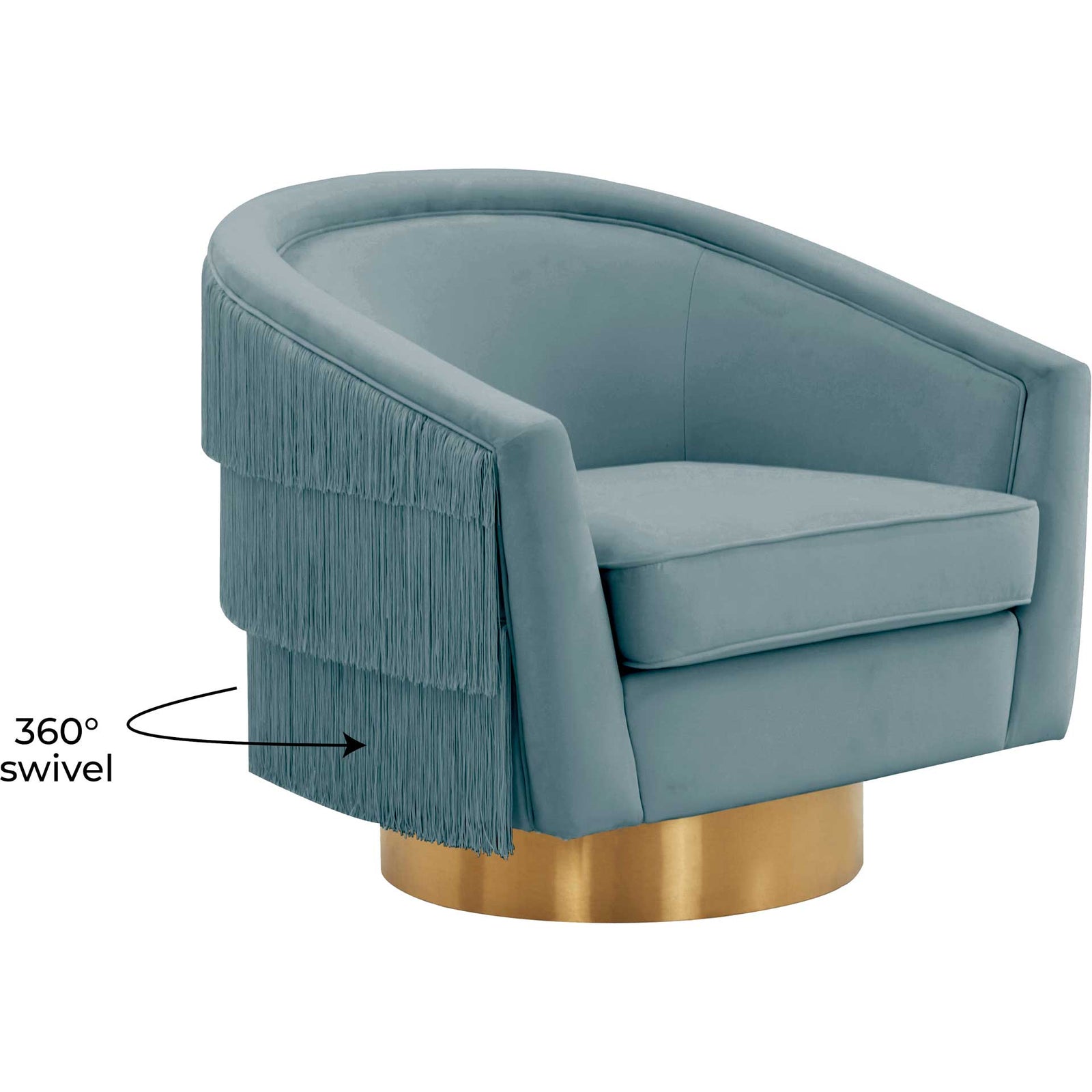 Fleur Swivel Chair Bluestone