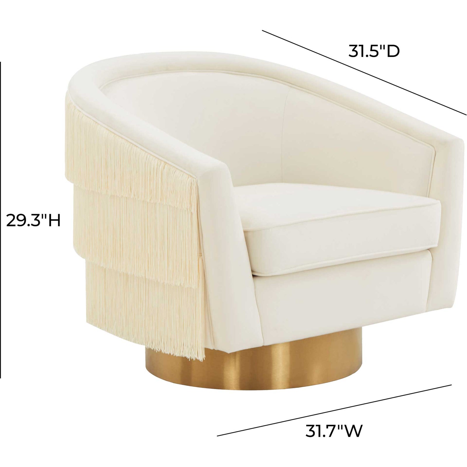 Fleur Swivel Chair Cream