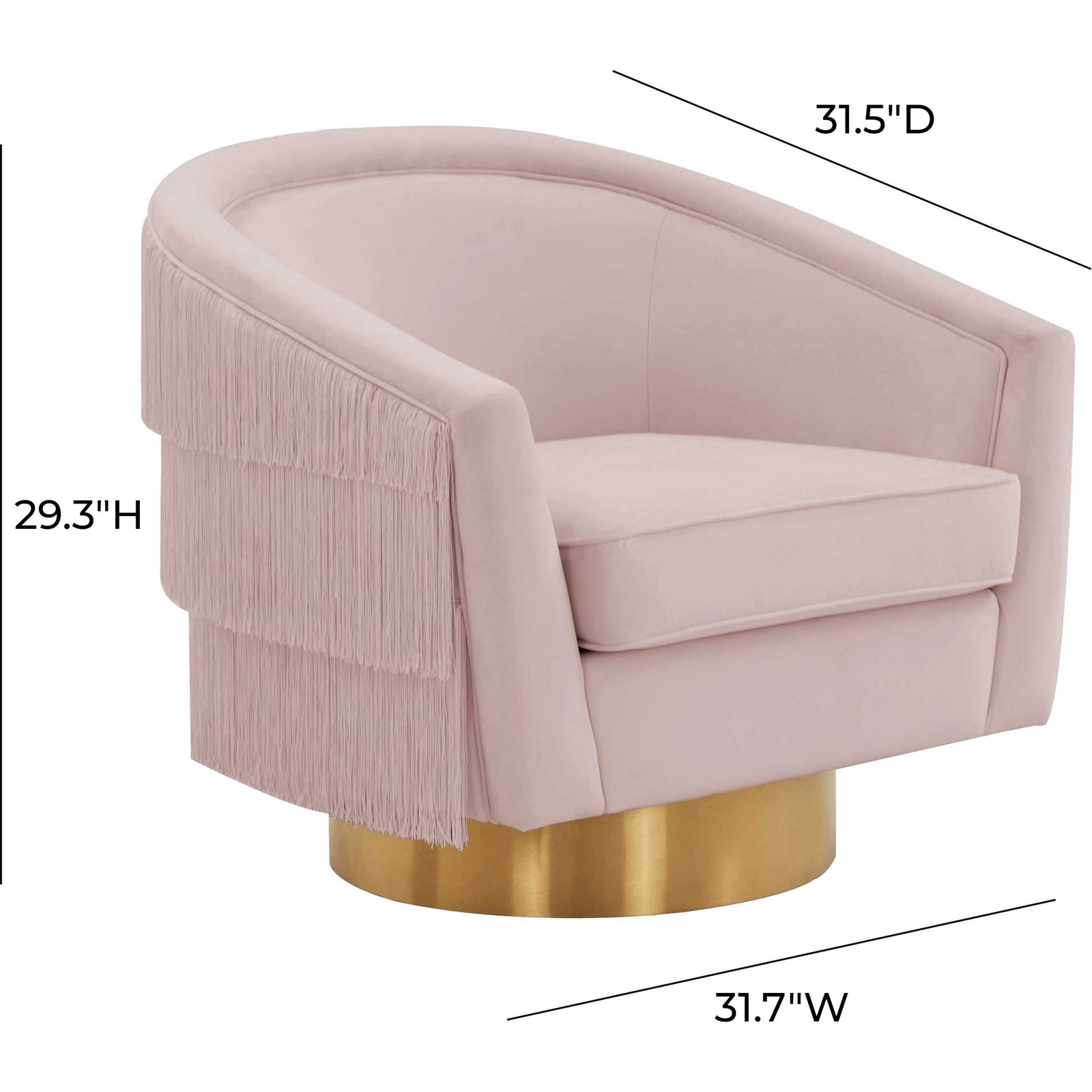 Fleur Swivel Chair Blush