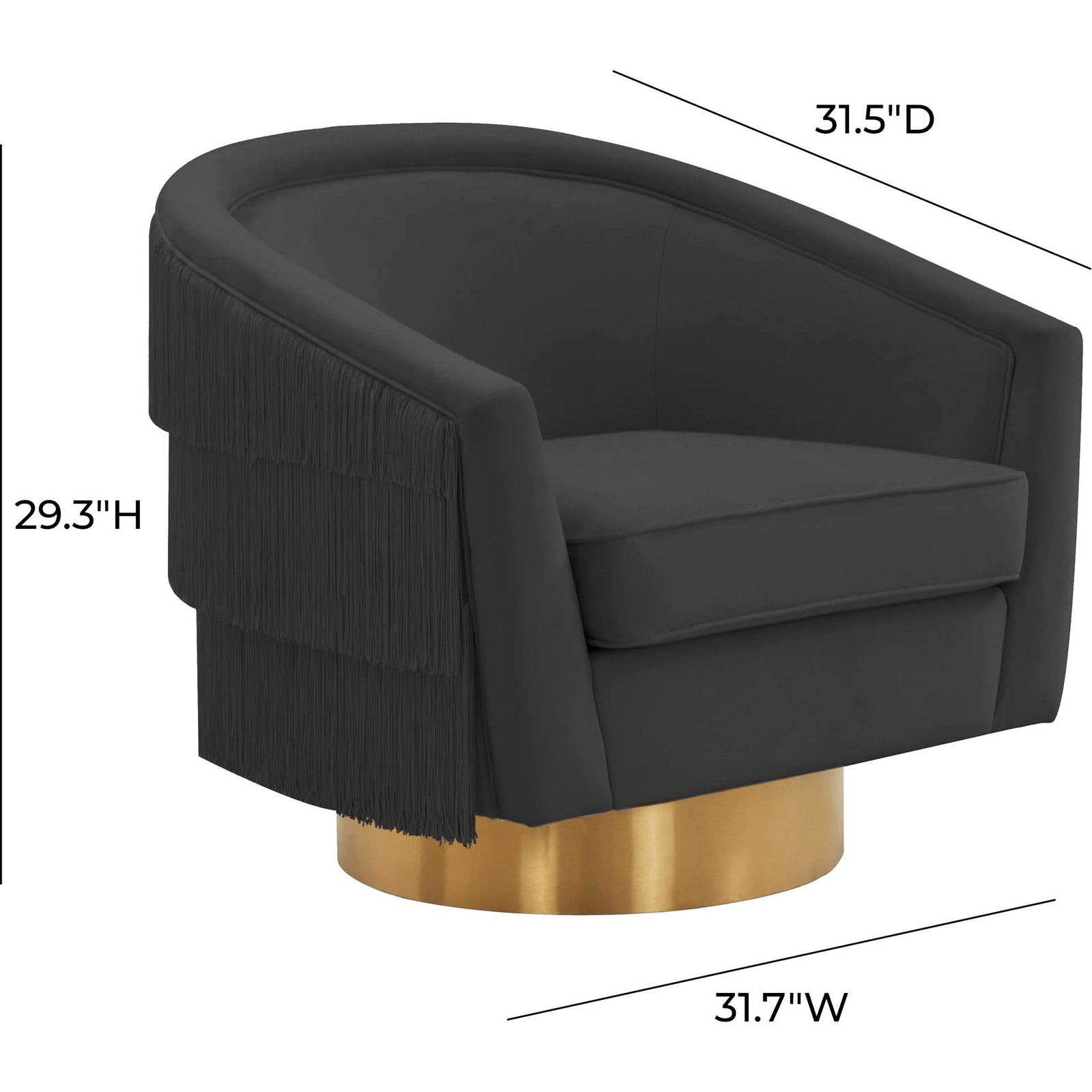 Fleur Swivel Chair Black