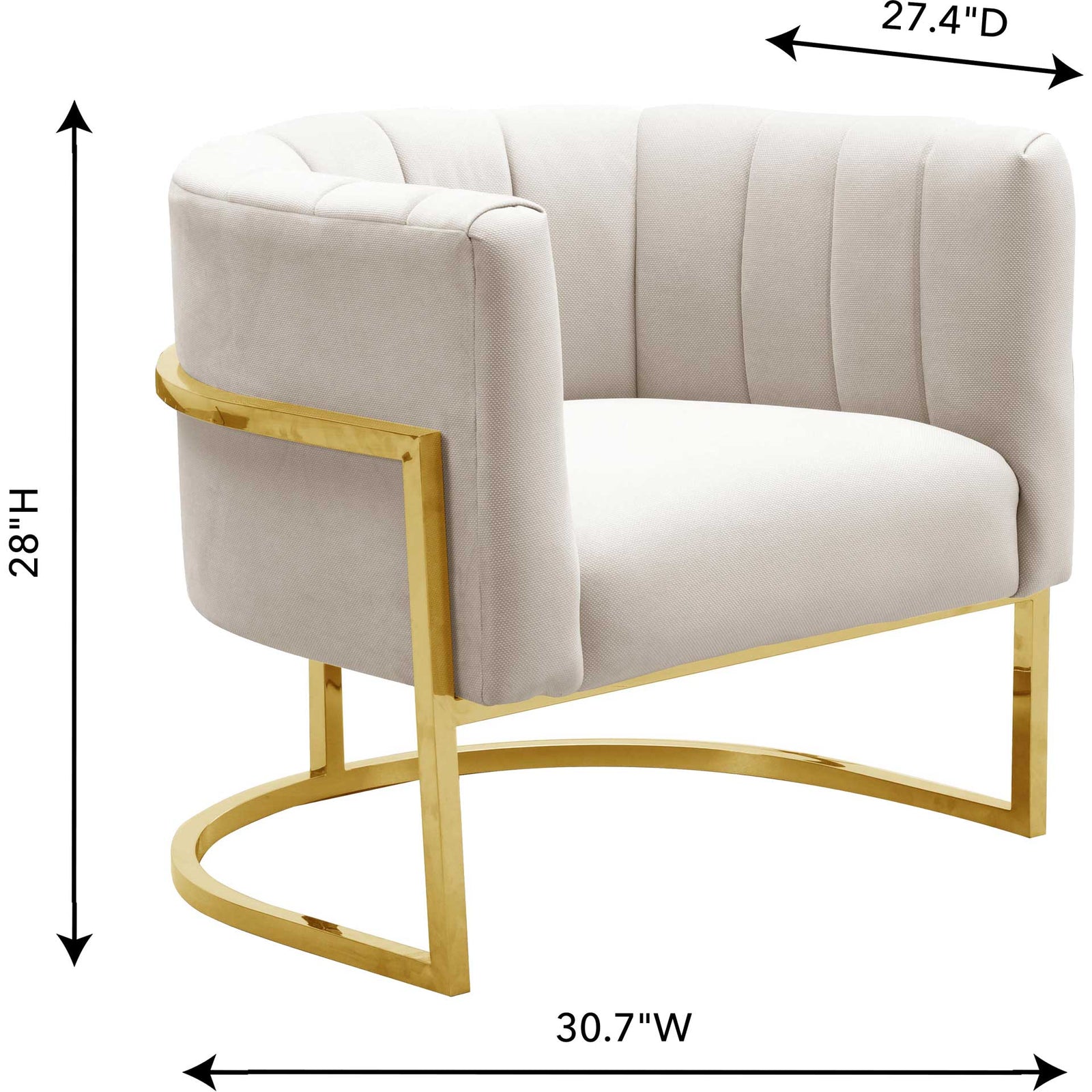 Maddison Spotted Chair Cream/Gold