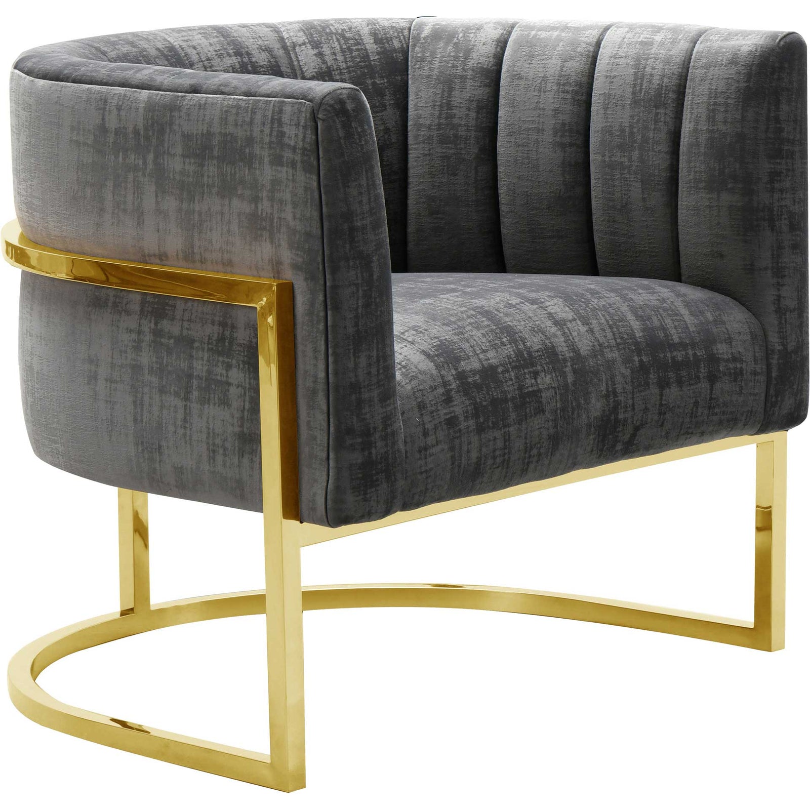 Maddison Slub Chair Gray/Gold