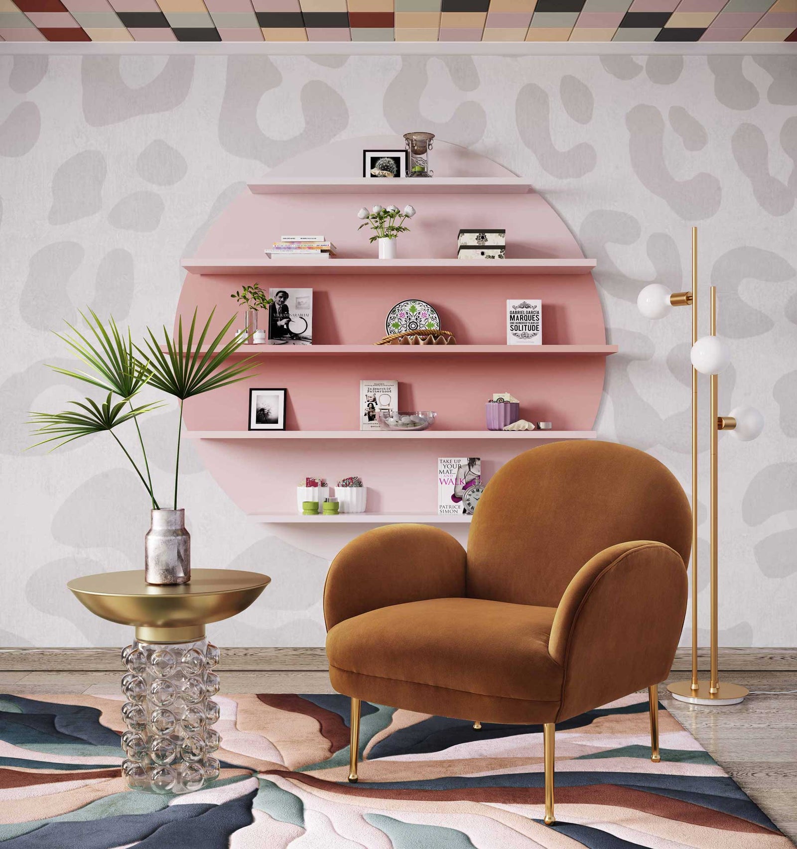 Grimson Velvet Chair Cognac