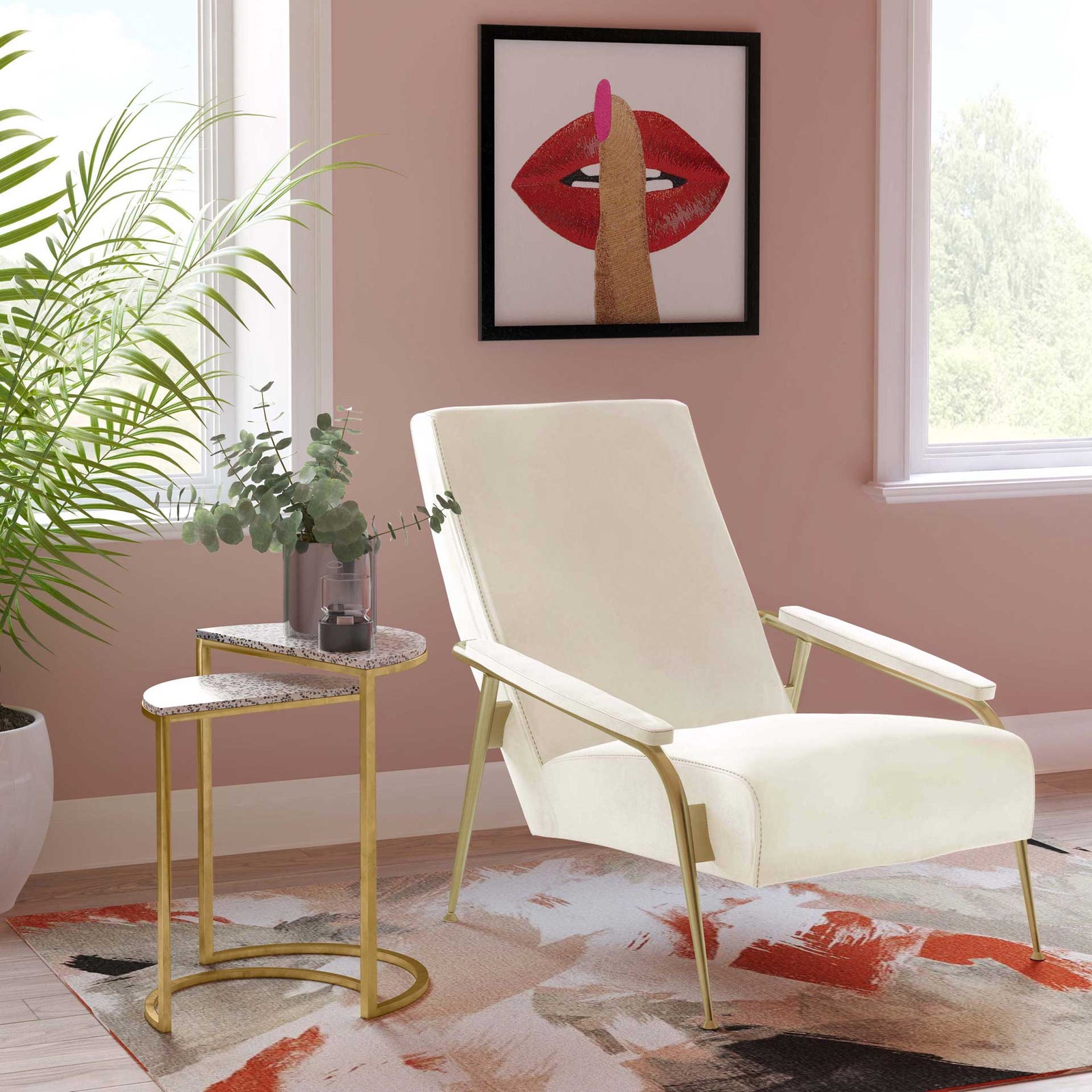 Abella Velvet Chair Cream