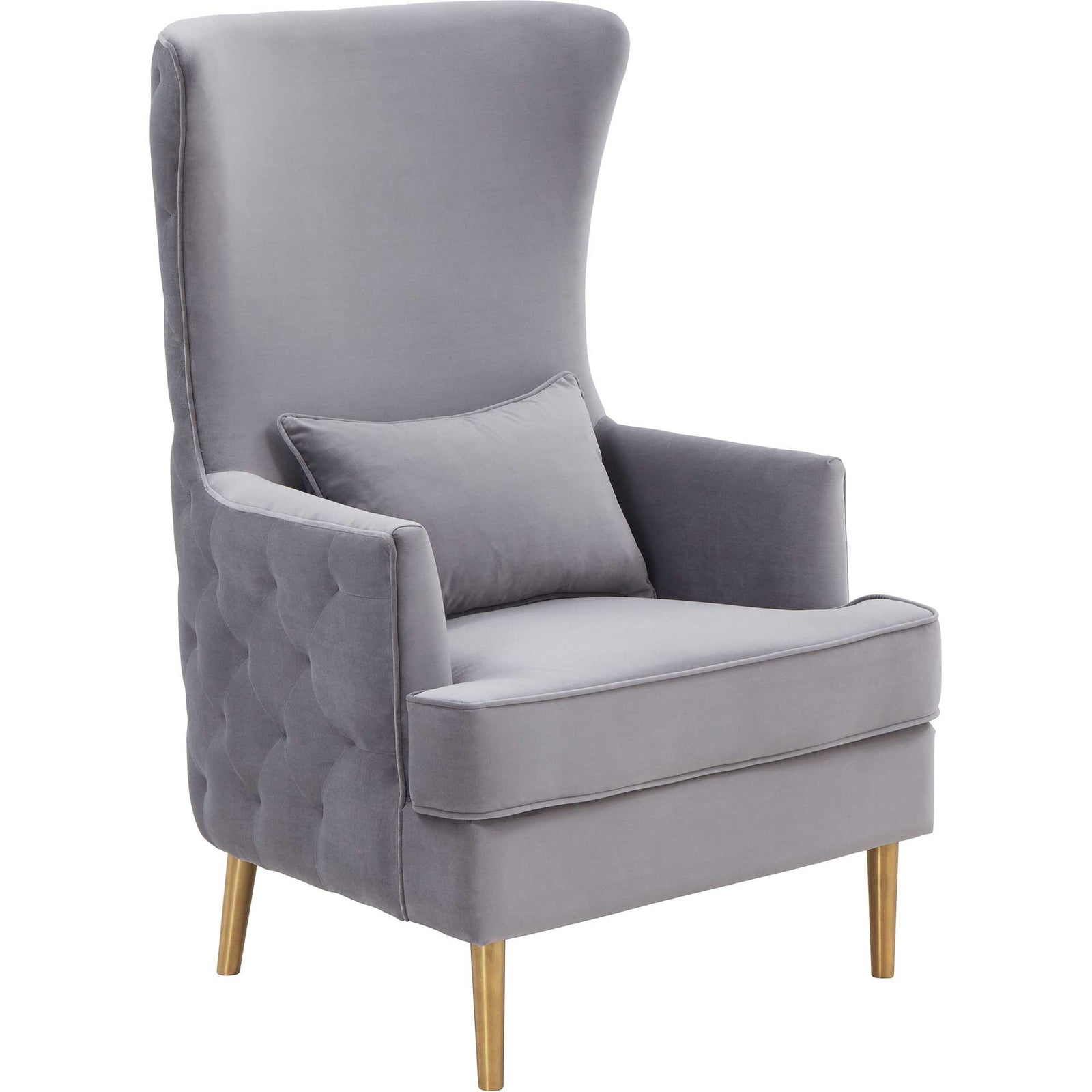 Alaia Tall Tufted Back Chair Gray