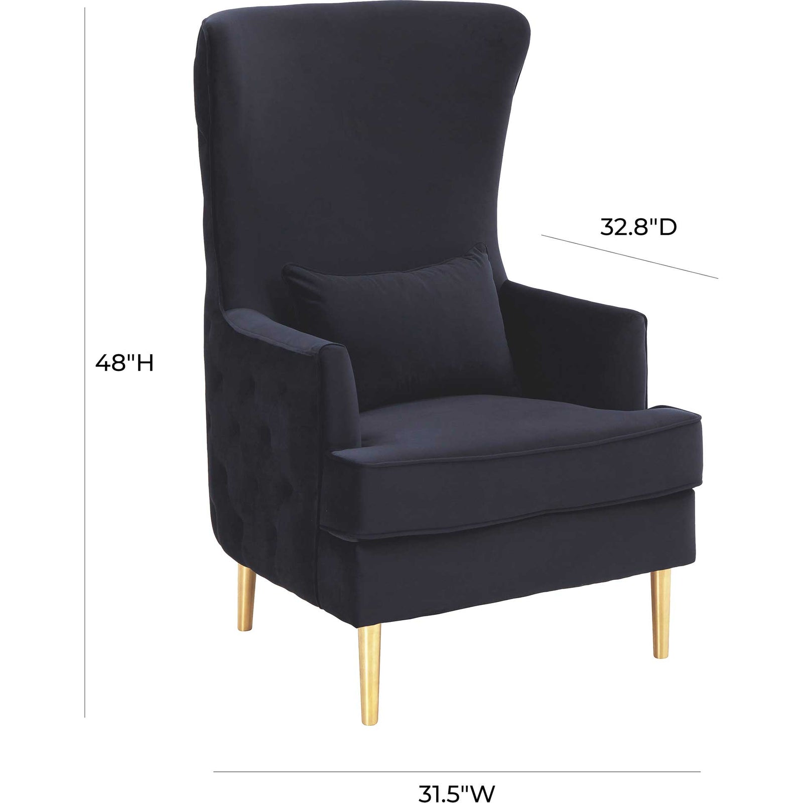 Alaia Tall Tufted Back Chair Black