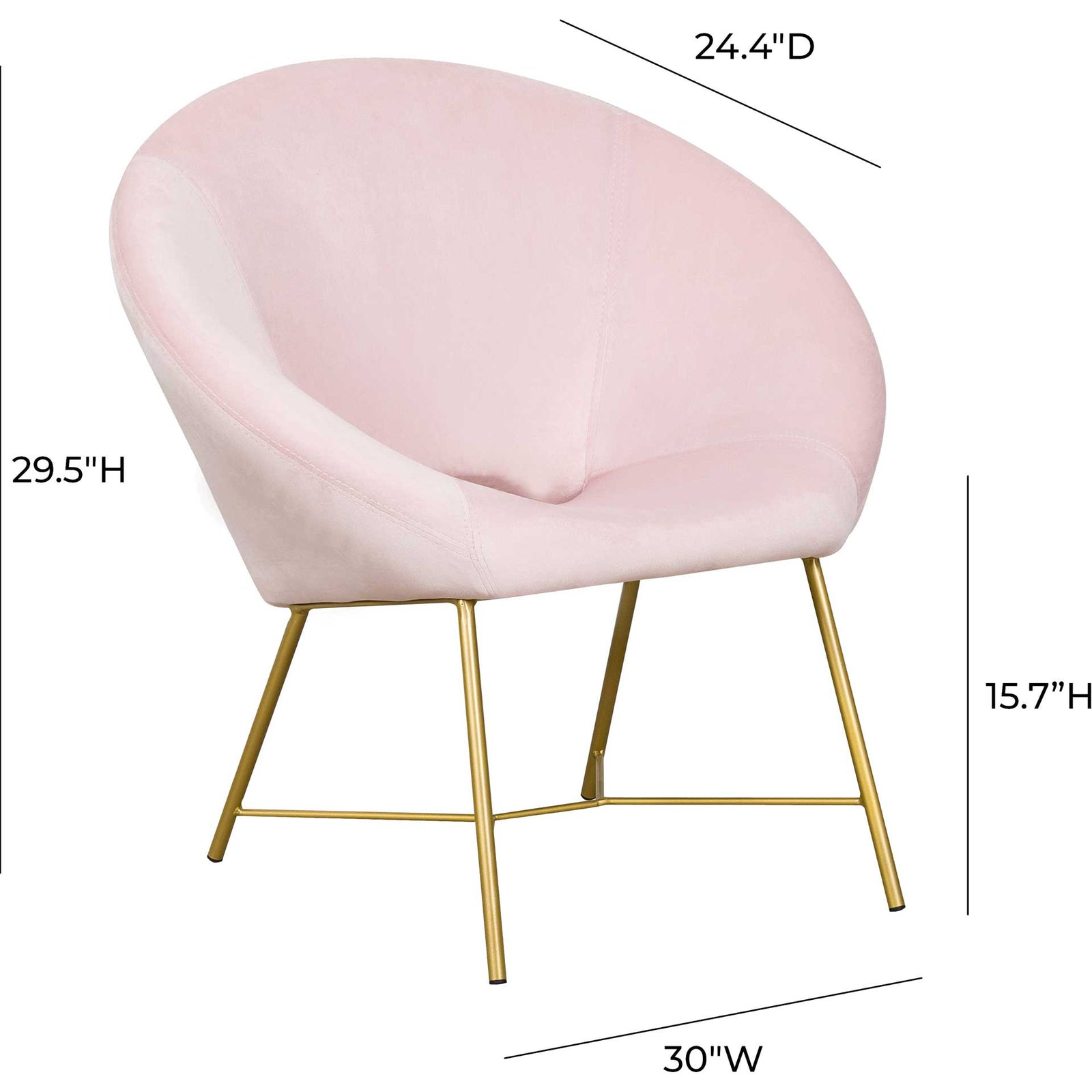 Noely Velvet Chair Blush