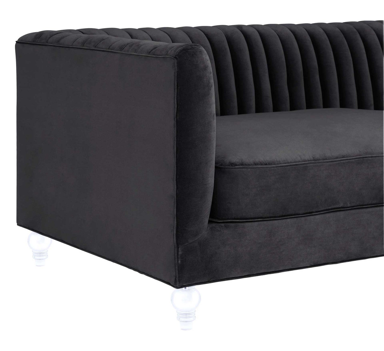 Aviate Velvet Sofa Gray