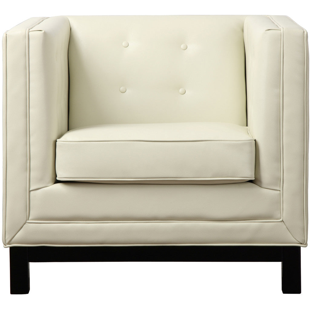 Ziv Cream Leather Chair