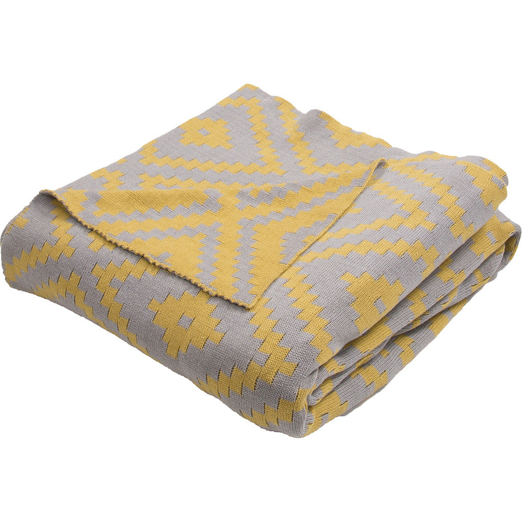 Trinity Neutral Gray/Oil Yellow Throw