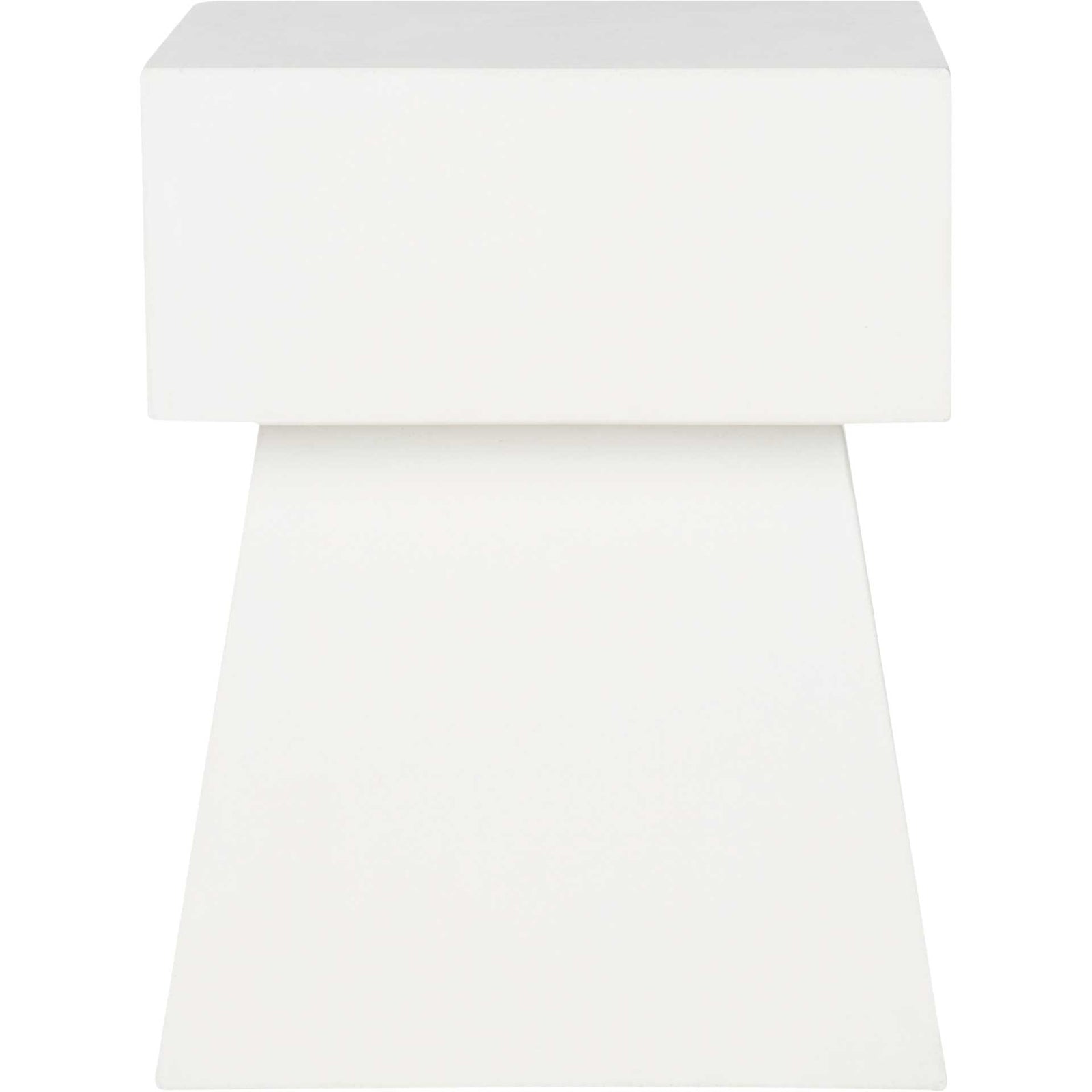 Zeus Modern Concrete Accent Table Ivory