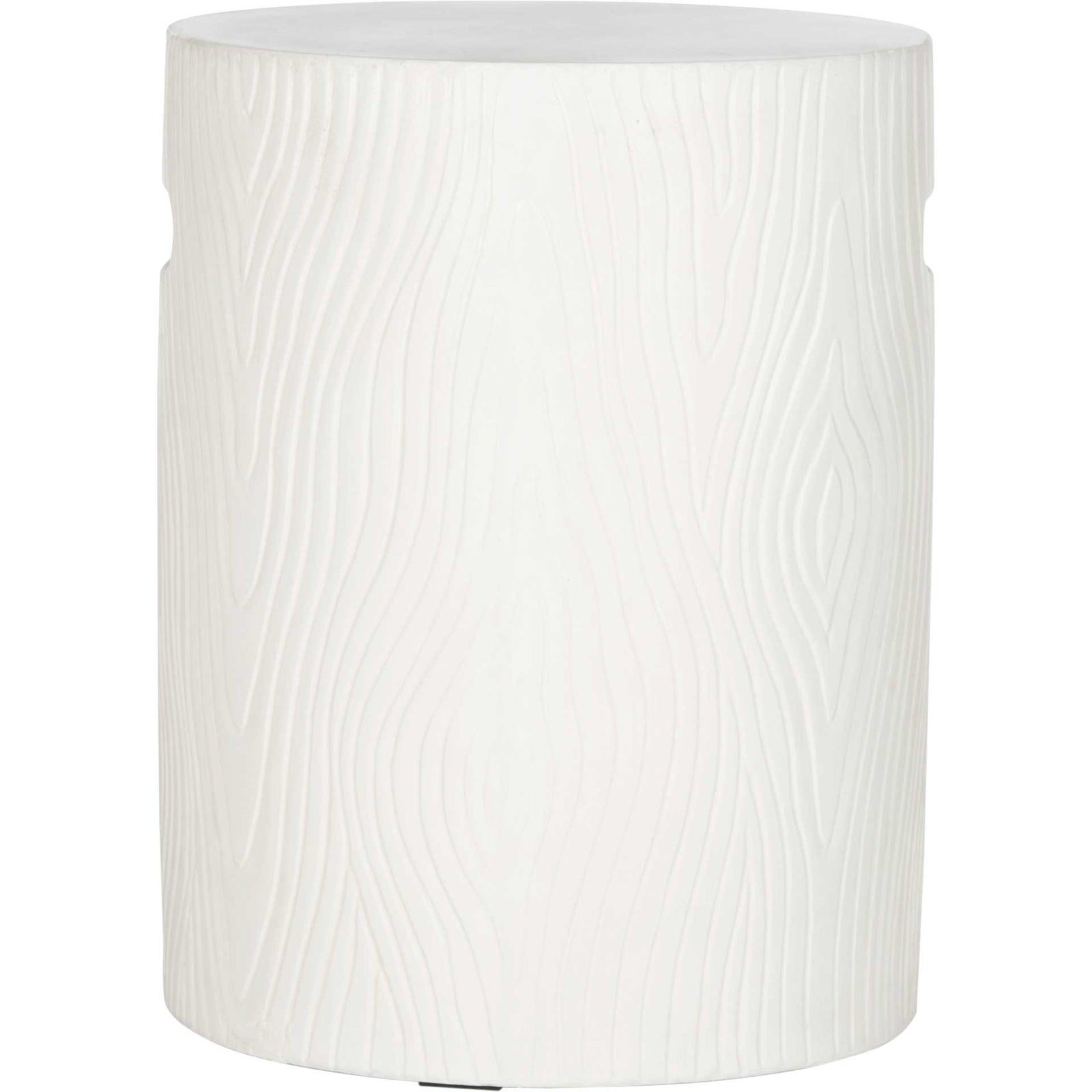 Tree Modern Concrete Round Accent Table Ivory