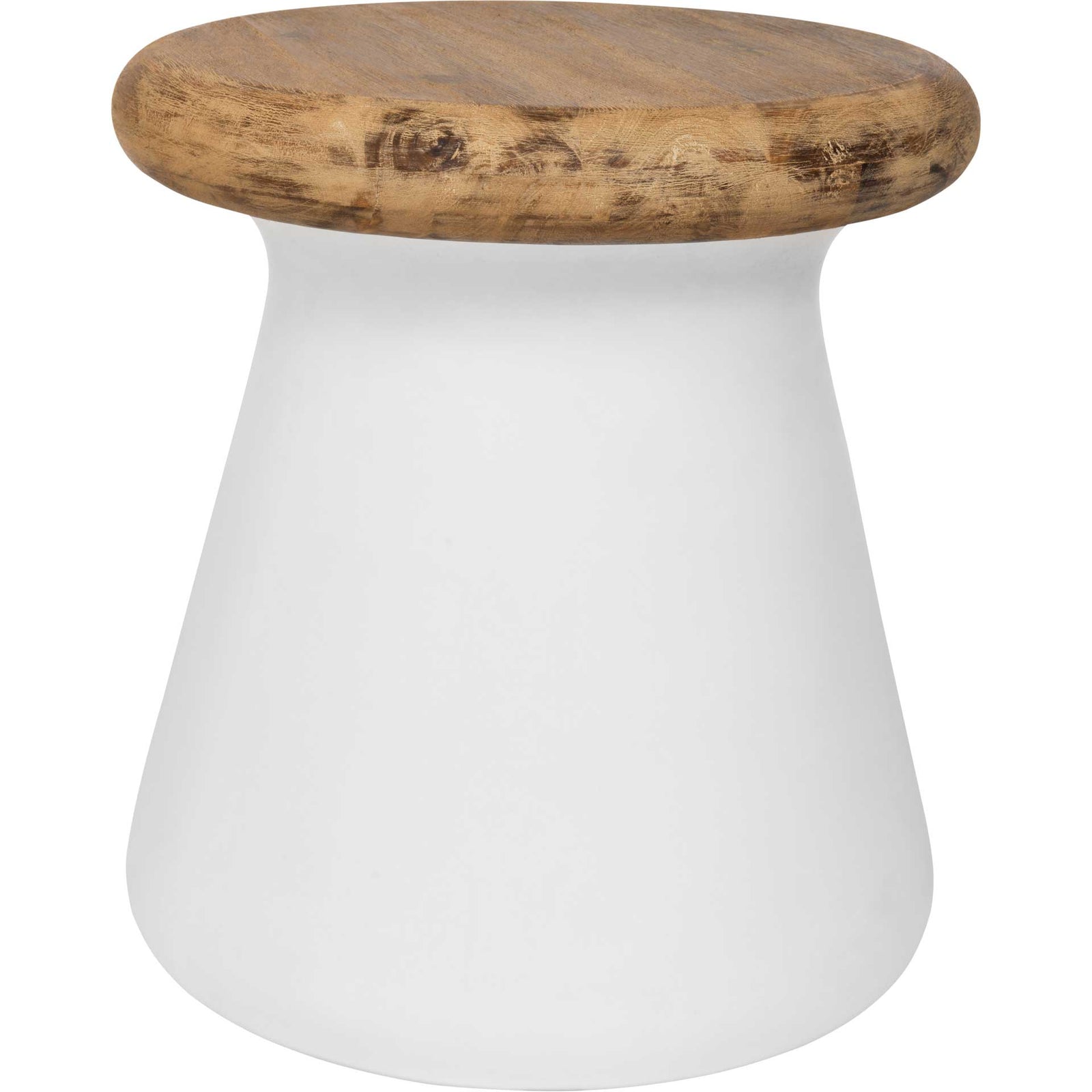Burgess Modern Concrete Round Accent Table Ivory