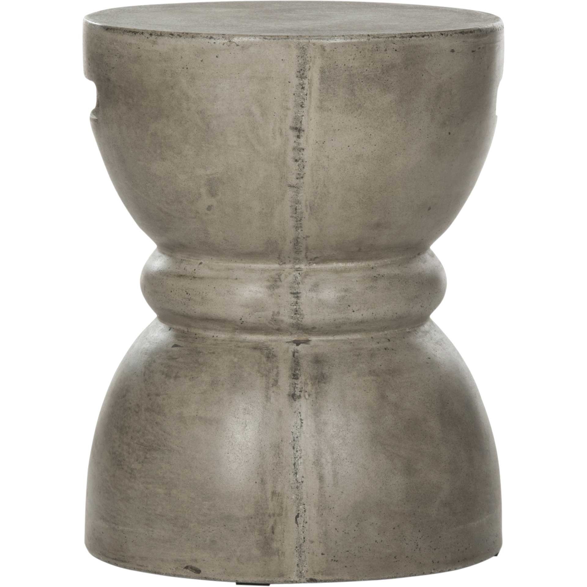 Hannon Modern Concrete Round Accent Table Dark Gray