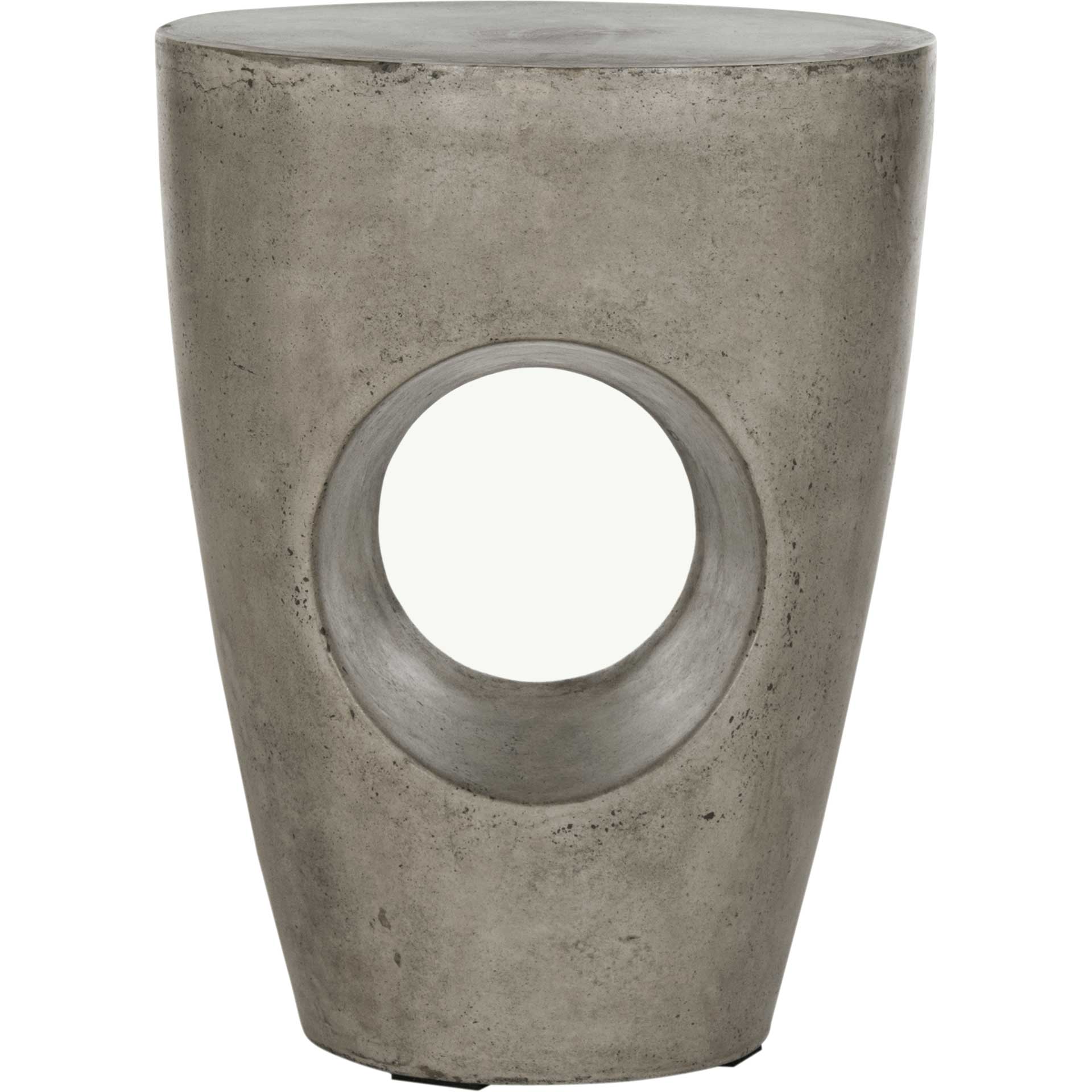Aimee Modern Concrete Round Accent Table Dark Gray