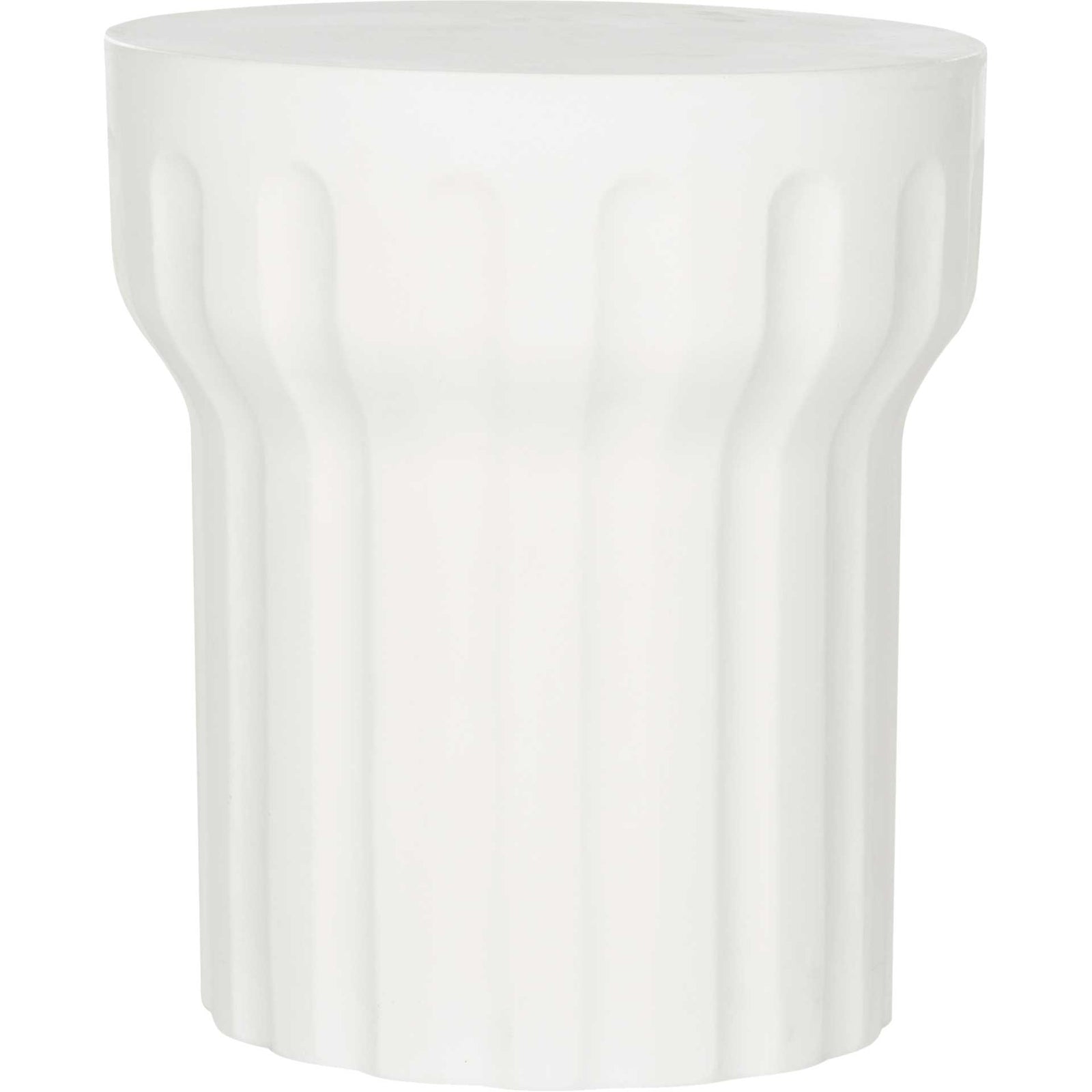 Verdi Modern Concrete Round Accent Table Ivory