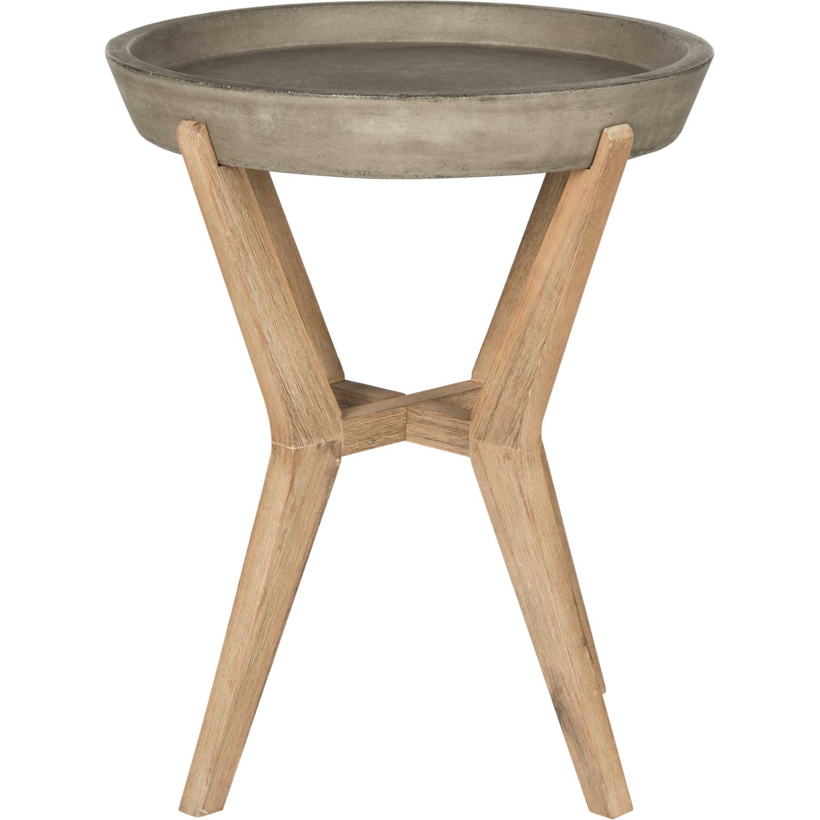 Cecilia Modern Concrete Round End Table Dark Gray