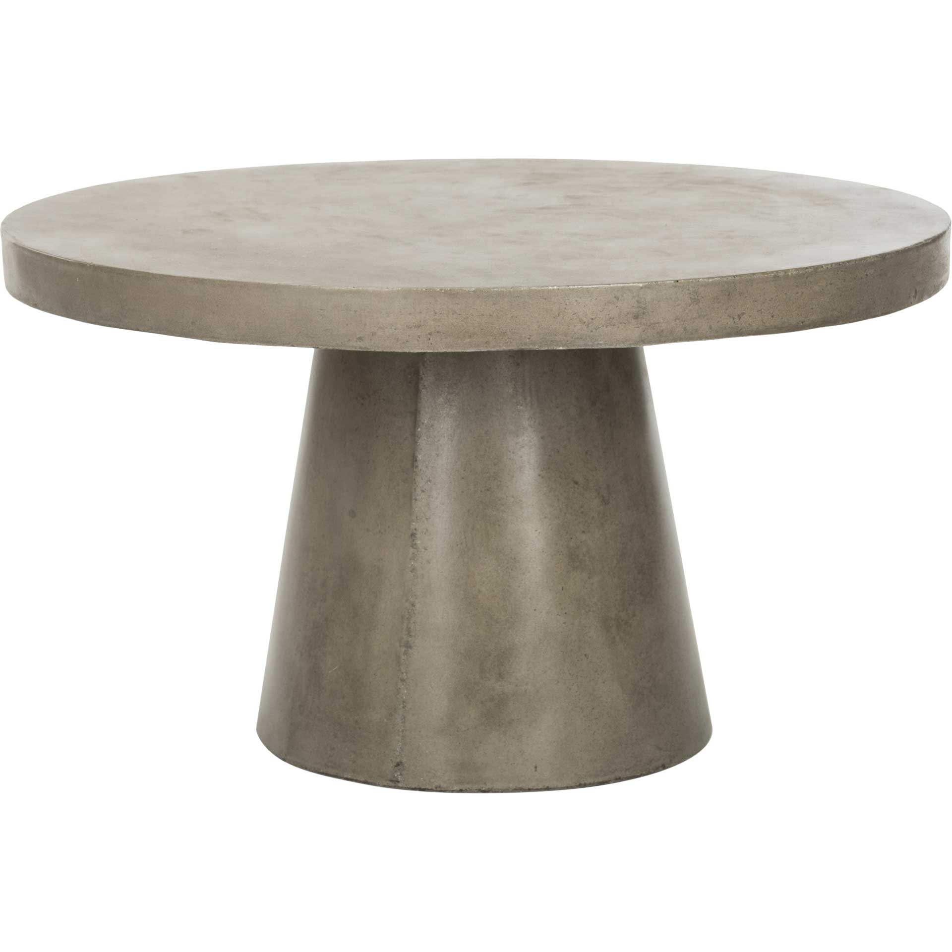 Deitria Modern Concrete Round Coffee Table Dark Gray