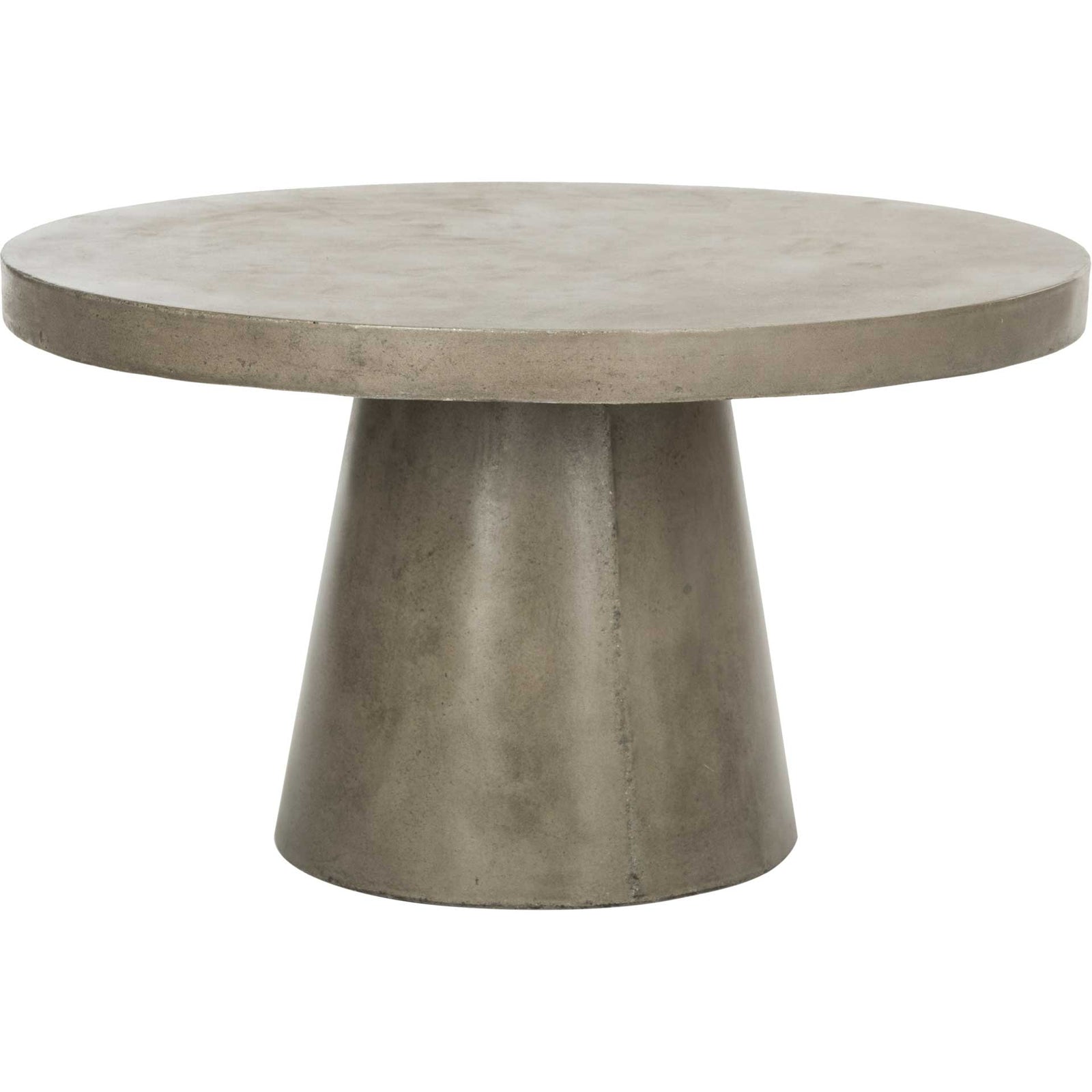 Deitria Modern Concrete Round Coffee Table Dark Gray