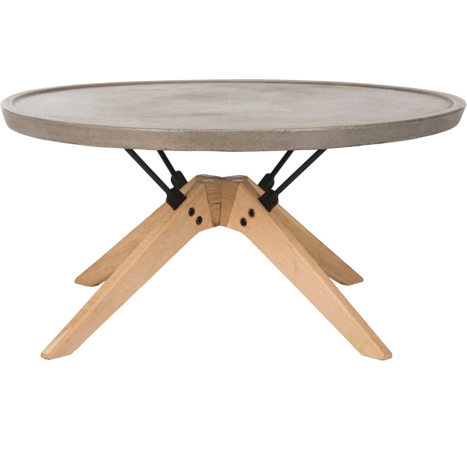 Brockton Modern Concrete Round Coffee Table Dark Gray