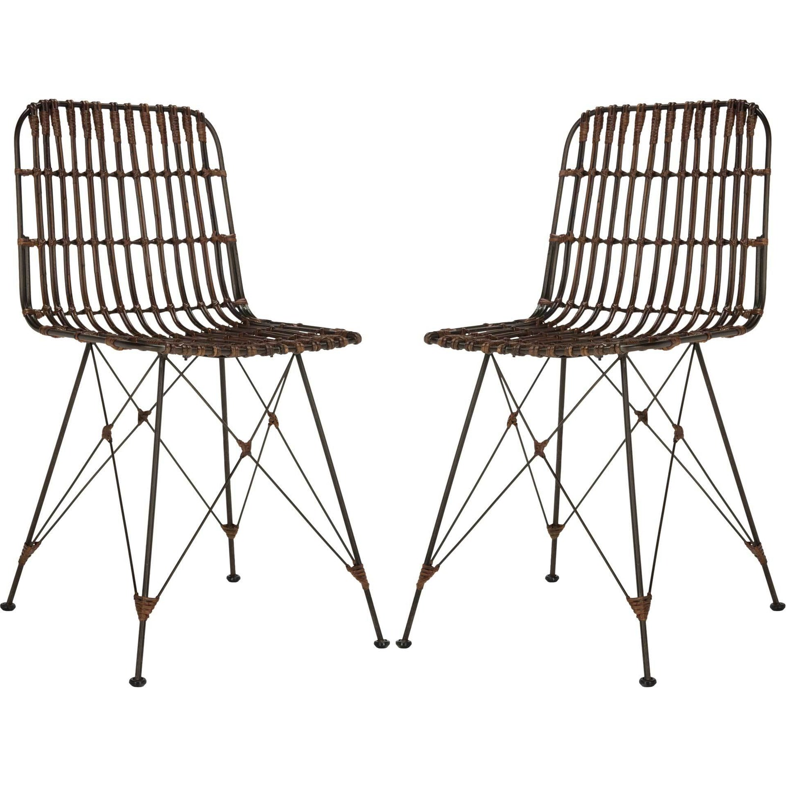 Millie Wicker Dining Chair Croco Brown (Set of 2)