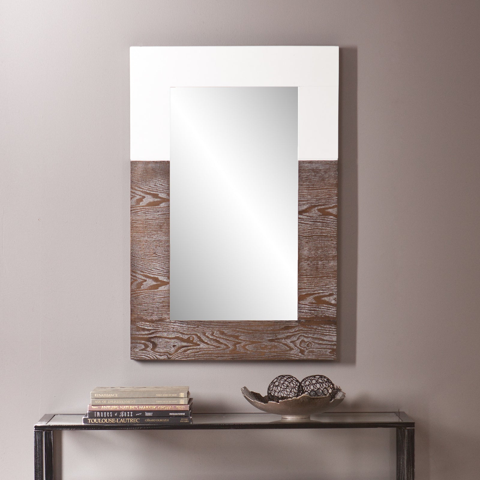Wagars Wall Mirror Burnt Oak/White