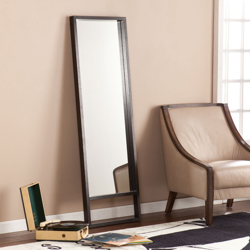 Jules Leaning Mirror Ebony Stain
