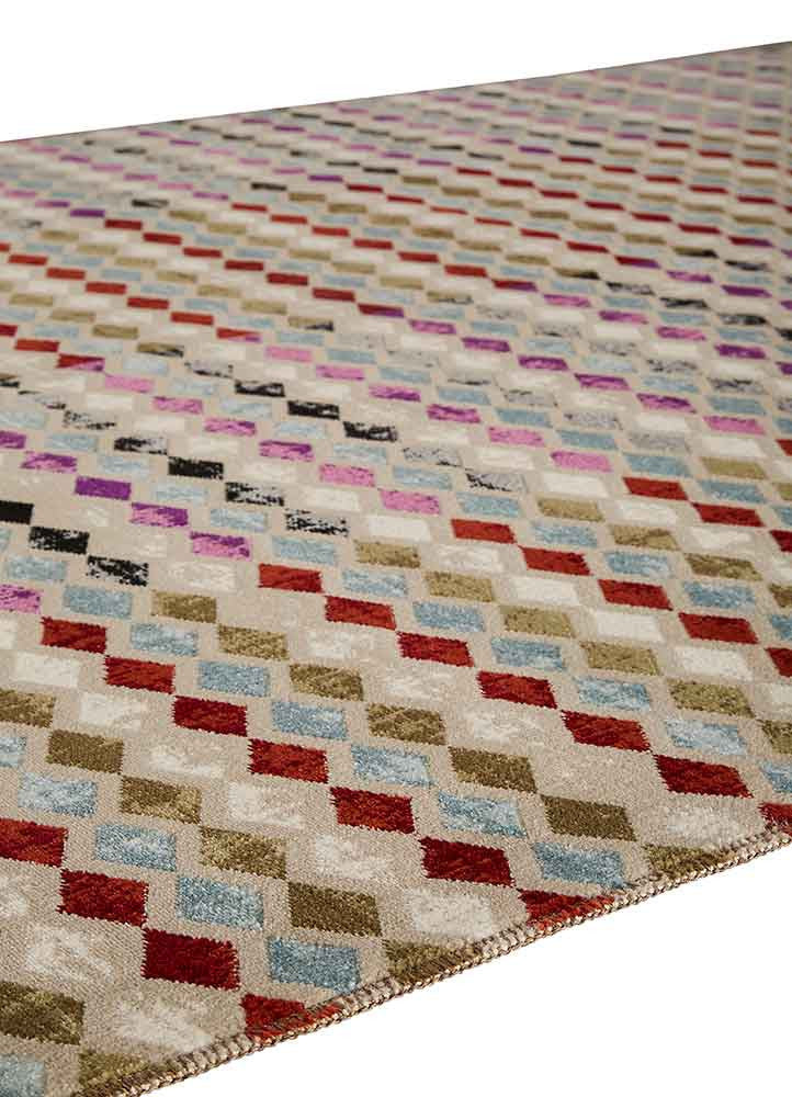 Zane Block Out Pink/Red Area Rug