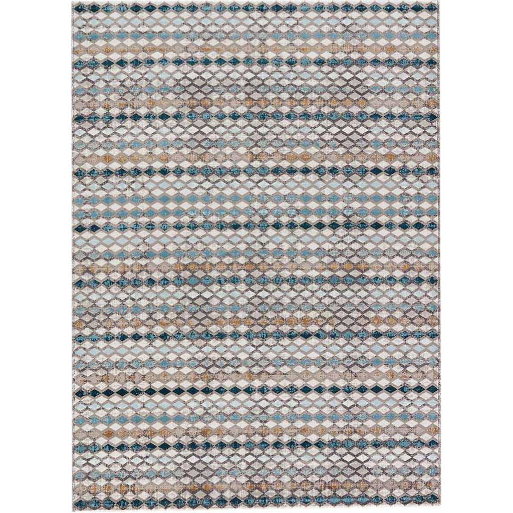 Zane Block Out Neutral/Blue Area Rug