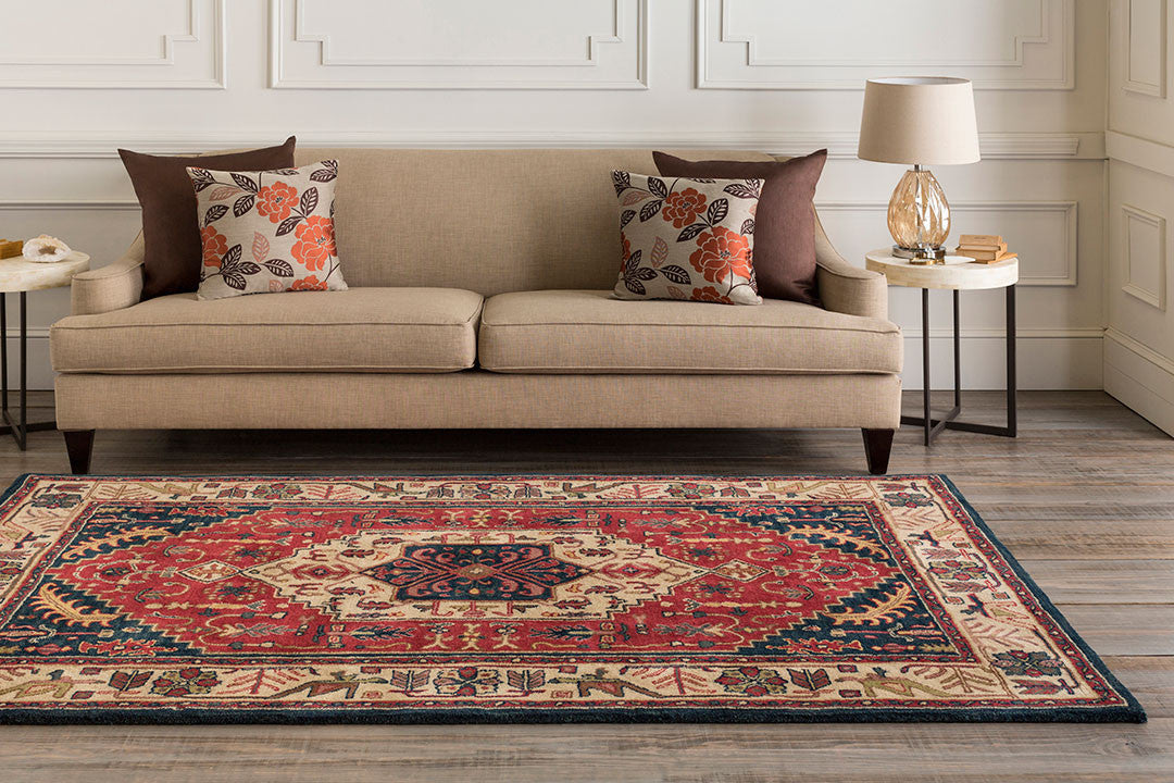 Ancient Treasures Burgundy/Navy Area Rug