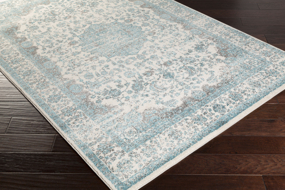Aberdine Teal/Light Gray Area Rug