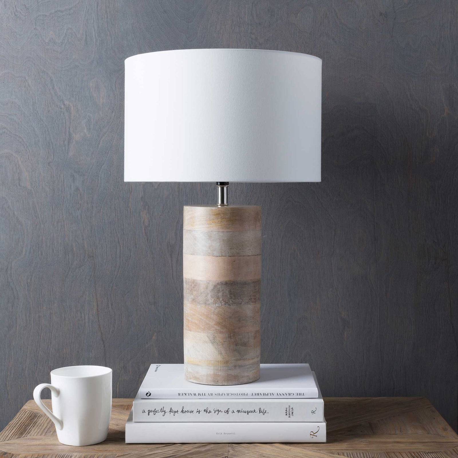 Archer Table Lamp White/Natural