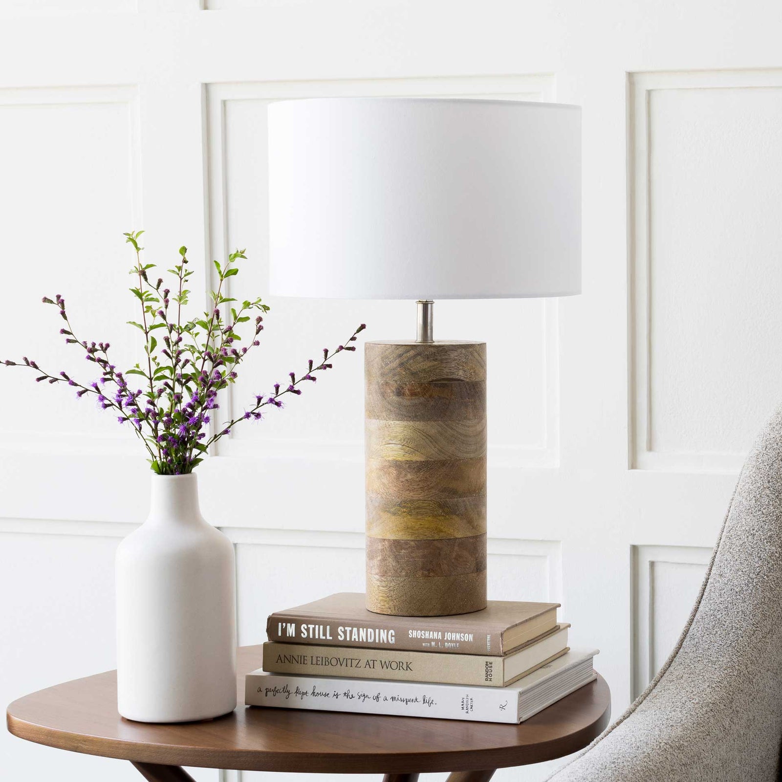 Archer Table Lamp White/Natural