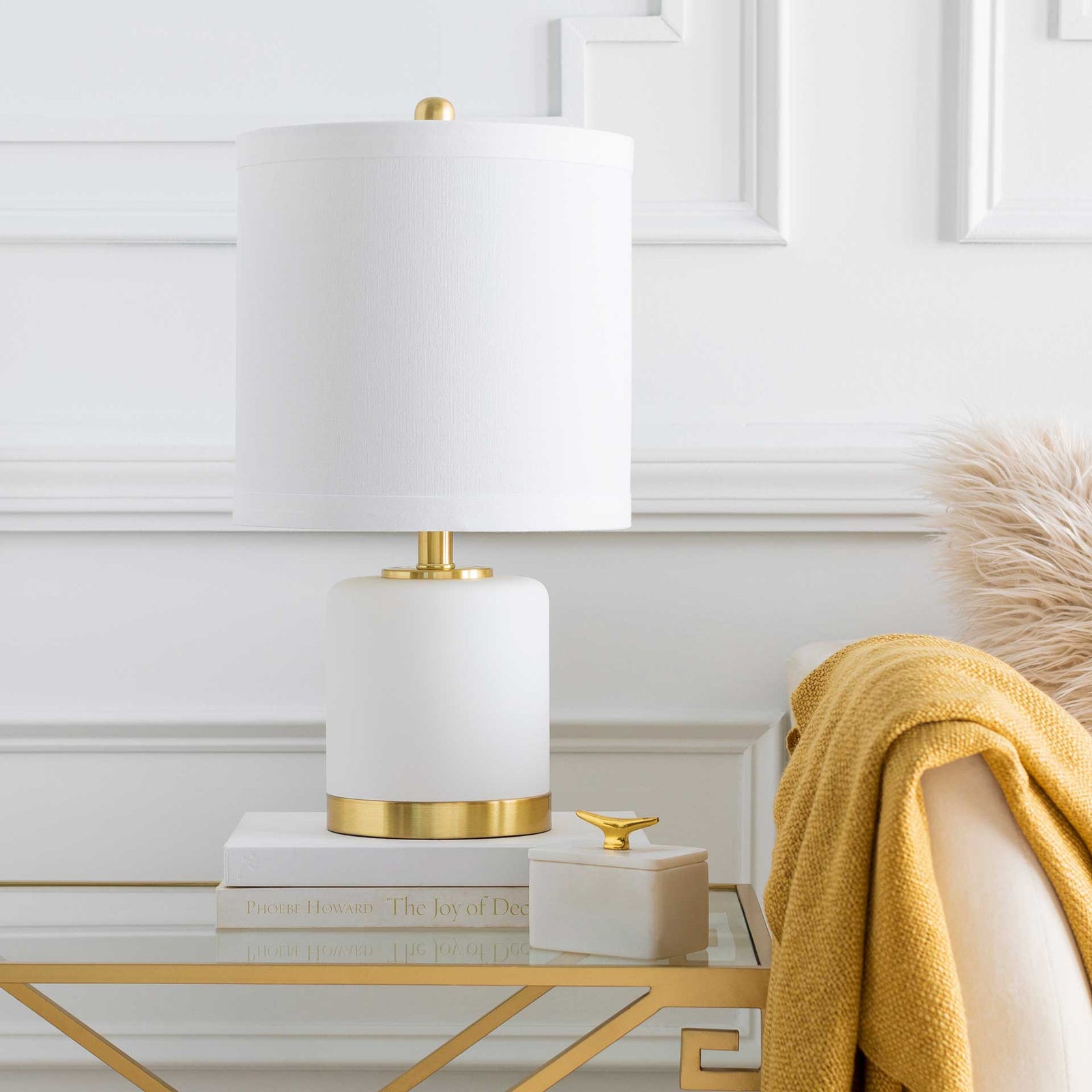 Ayaan Table Lamp White/Brass