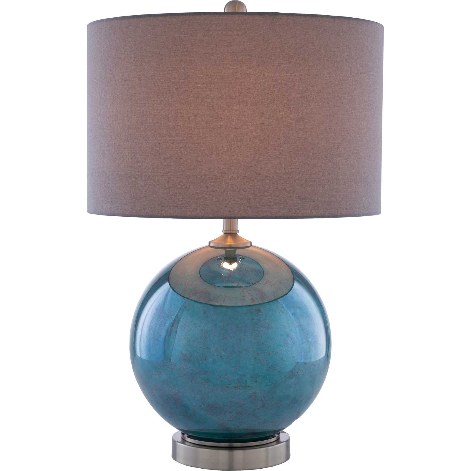 Azariah Table Lamp Charcoal/Emerald/White