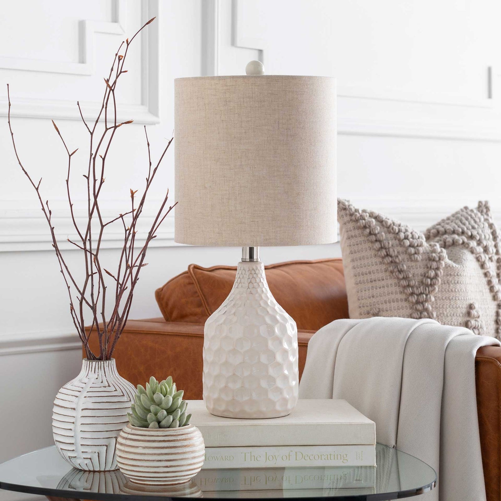 Blaze Table Lamp Ivory/White/Beige