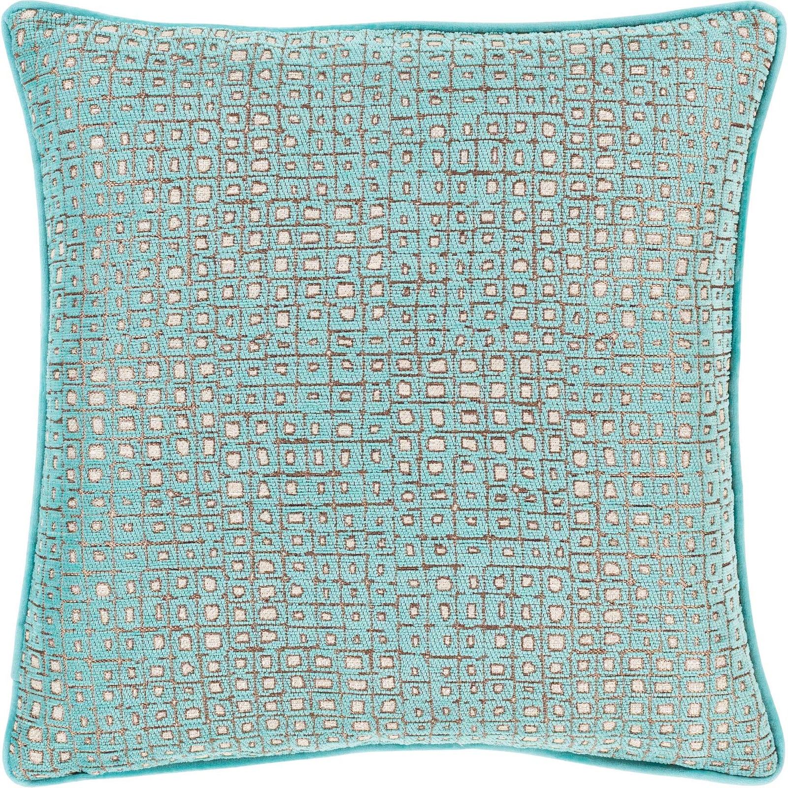 Bianca Pillow Camel/Ivory/Aqua