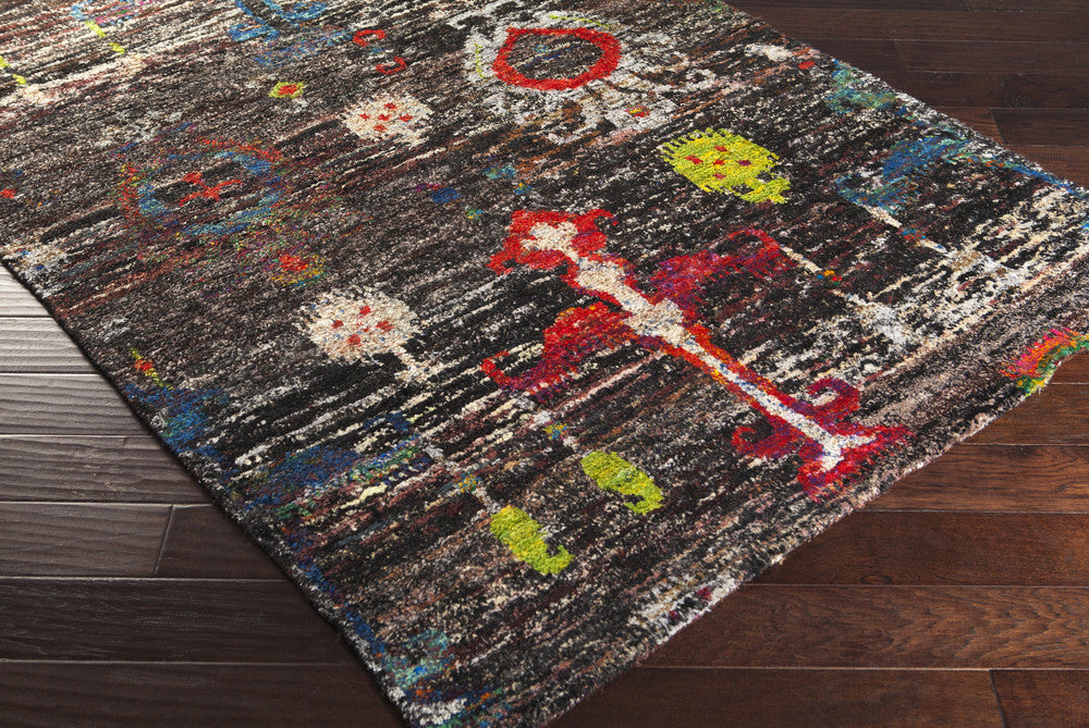 Chocho Black/Burgundy Area Rug