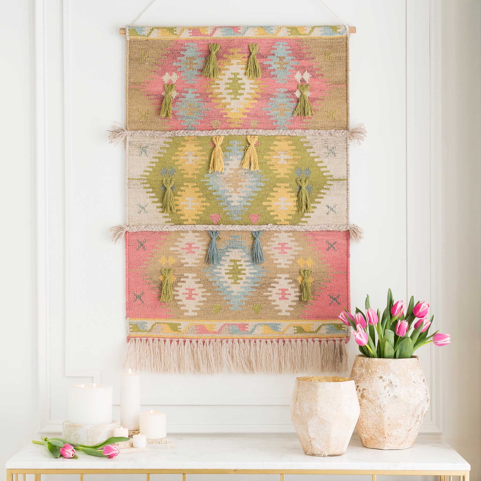 Abel Wall Hanging Rose/Olive/Khaki