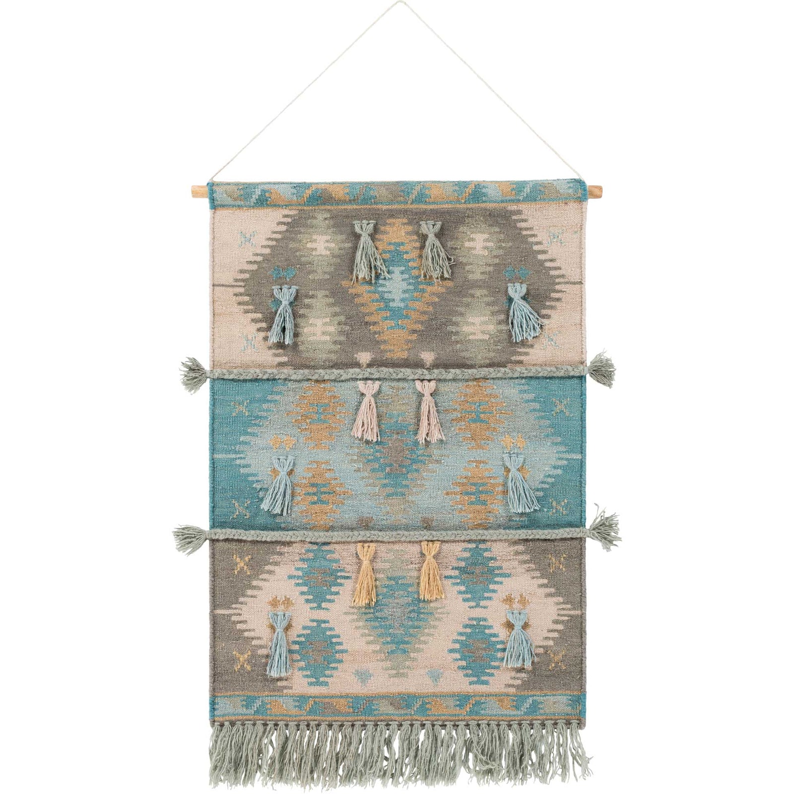Abel Wall Hanging Medium Gray/Sky Blue/Beige