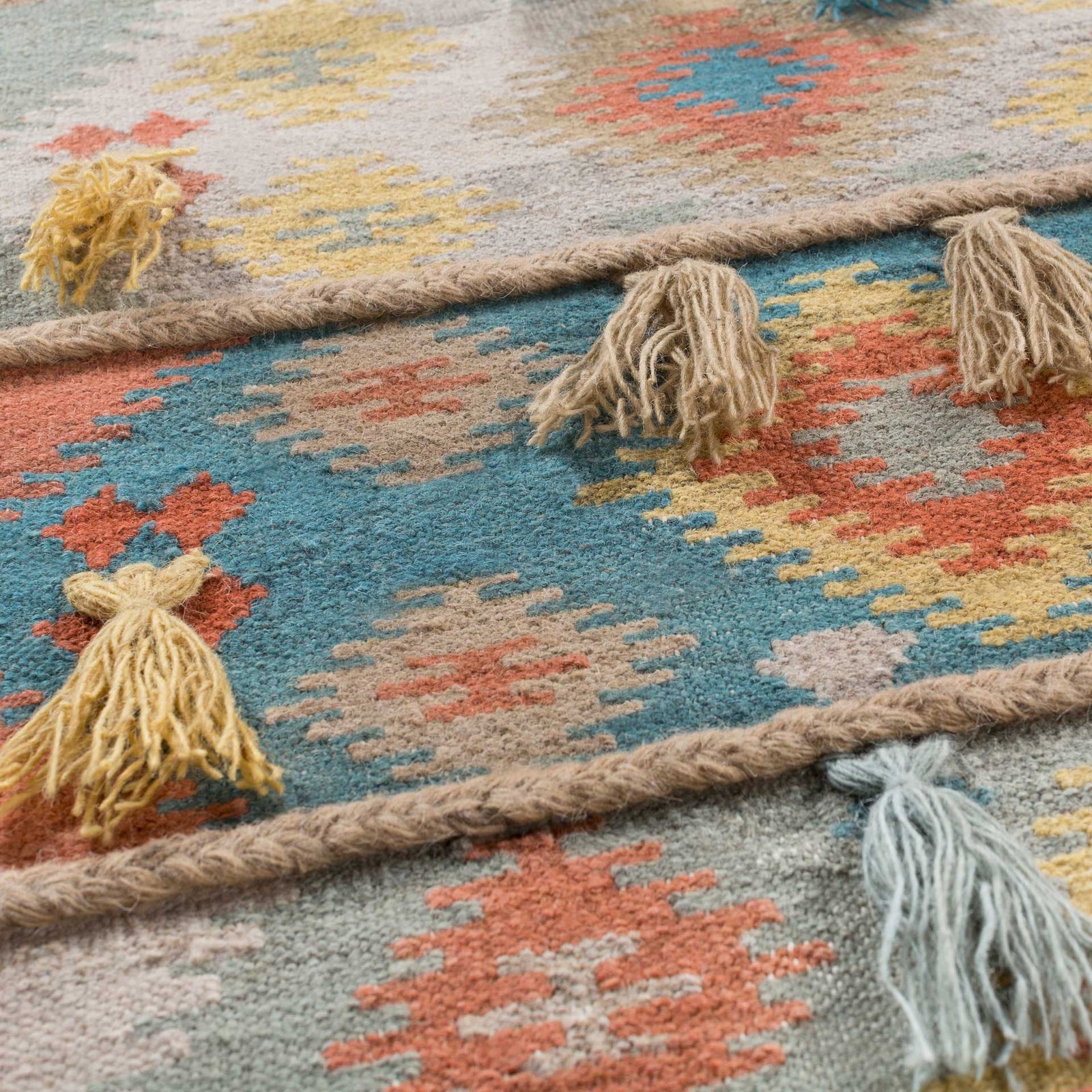 Abel Wall Hanging Beige/Aqua/Sage