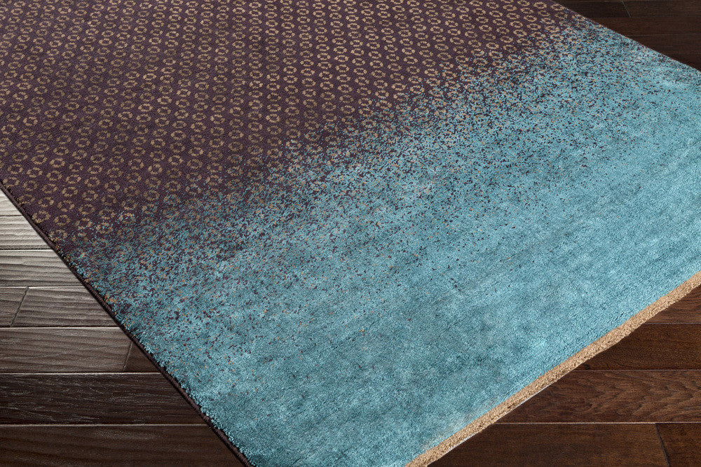 DipGeo Dark Brown/Teal/Tan Area Rug