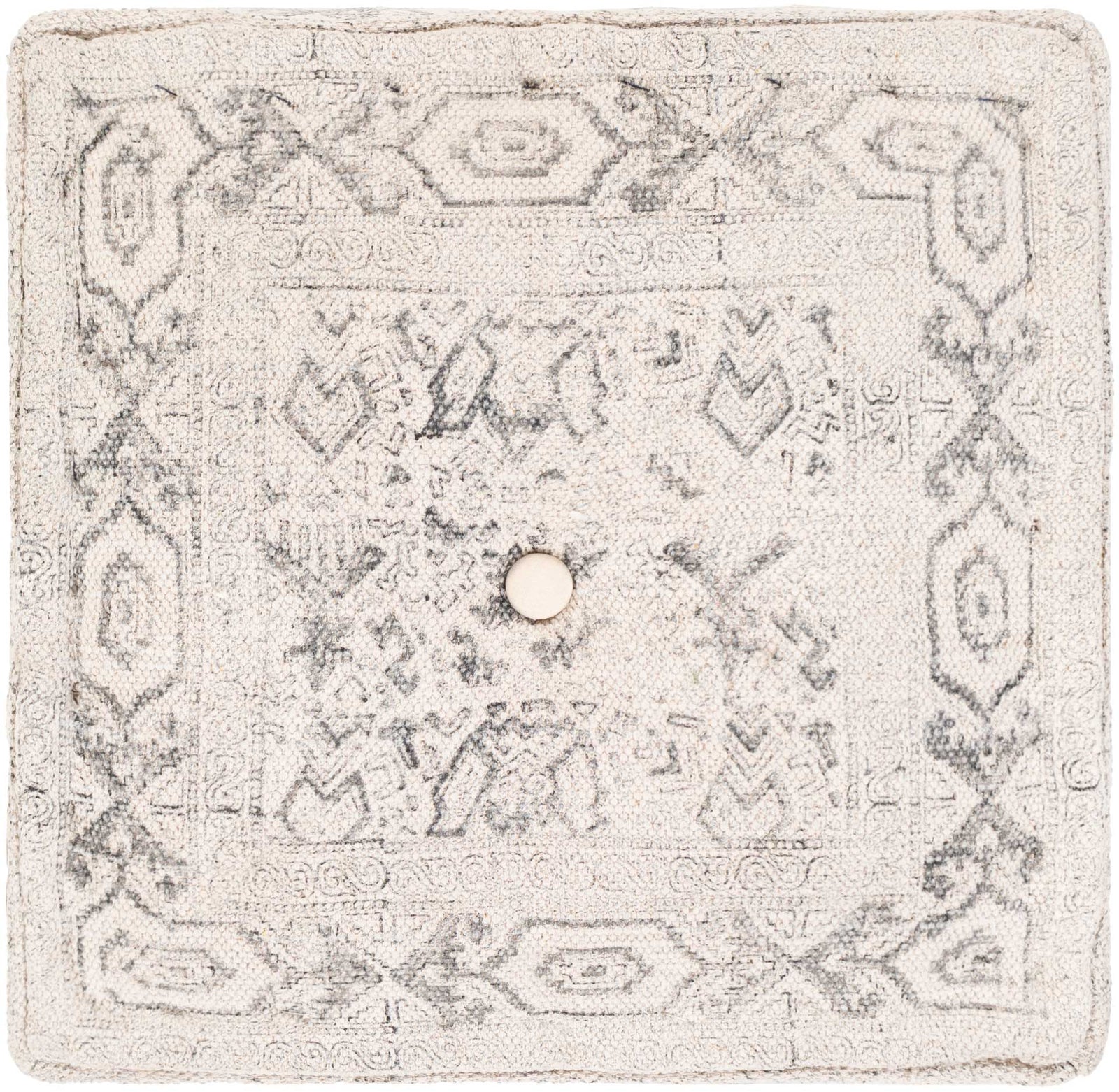 Damon Pouf Ivory/Charcoal