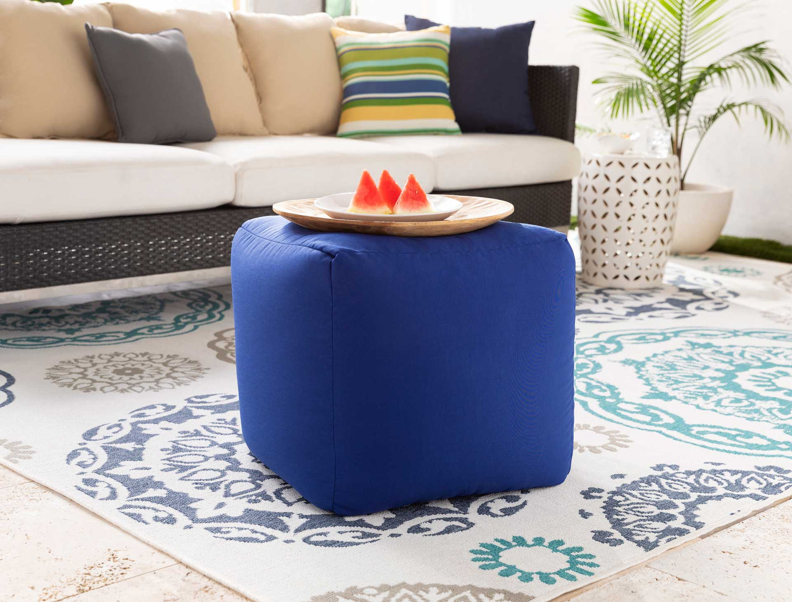 Esmeralda Pouf Dark Blue