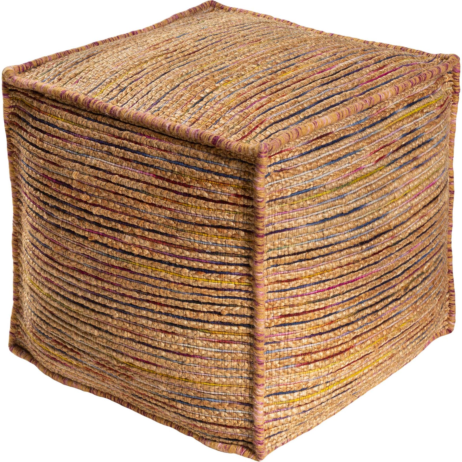 Estella Pouf Mustard/Wheat/Fuschia
