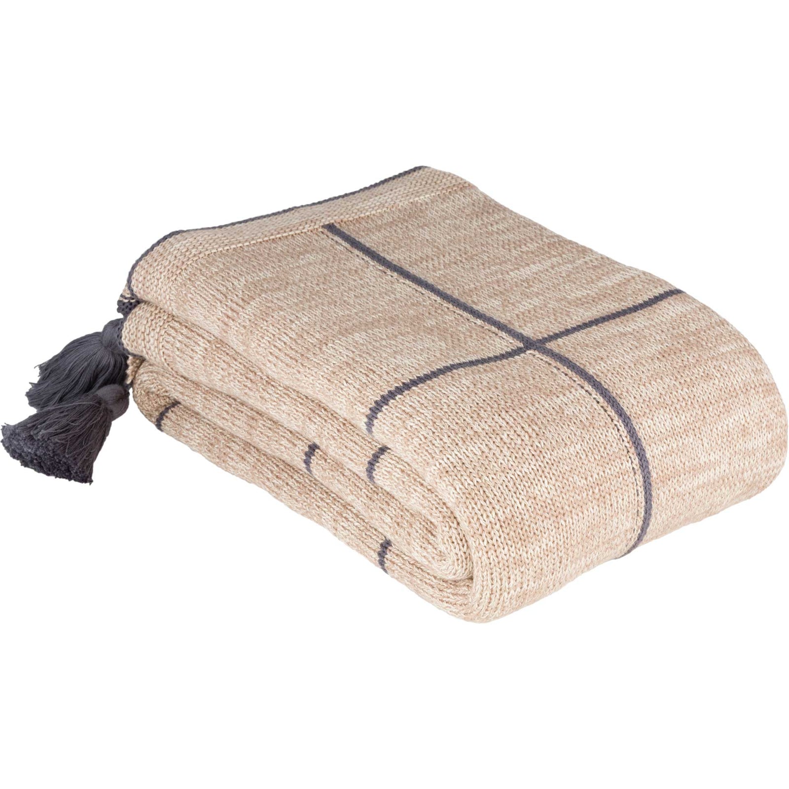 Fletcher Throw Denim/Camel/Ivory