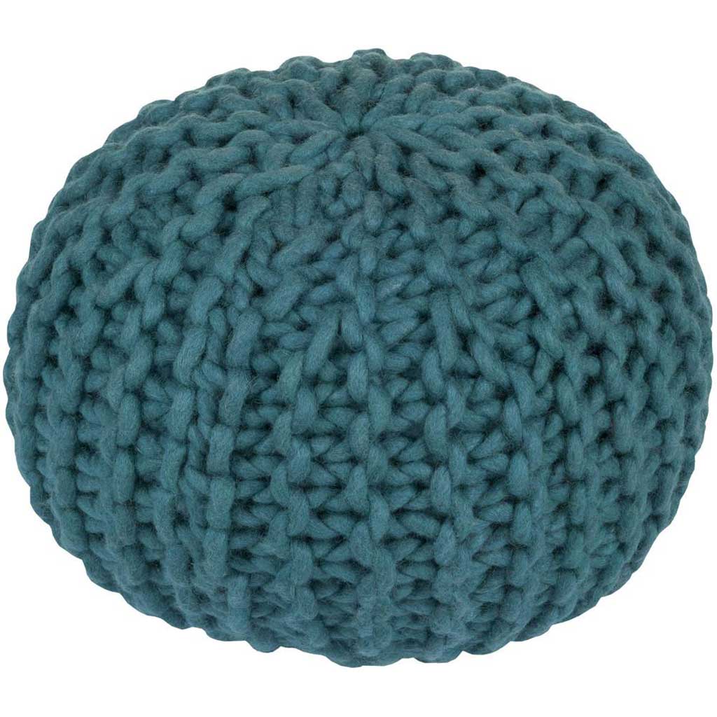 Fargo Solid Blue Sphere Pouf