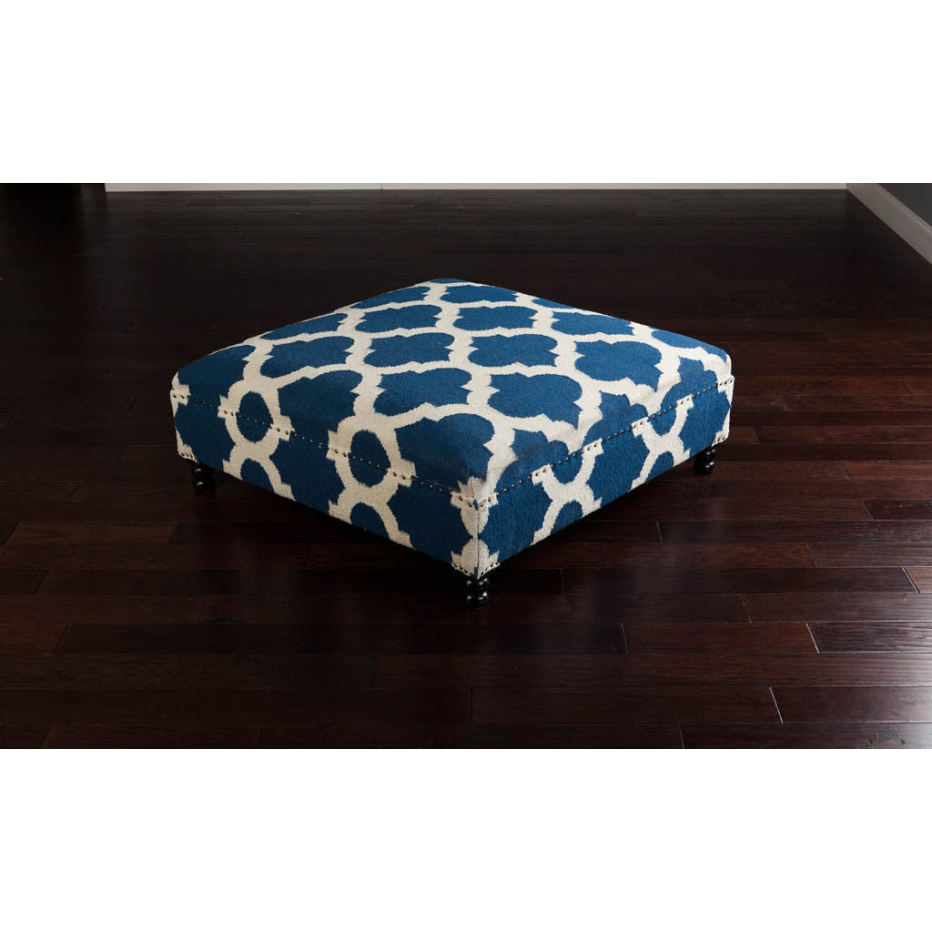 Sonoma Navy/Ivory Ottoman