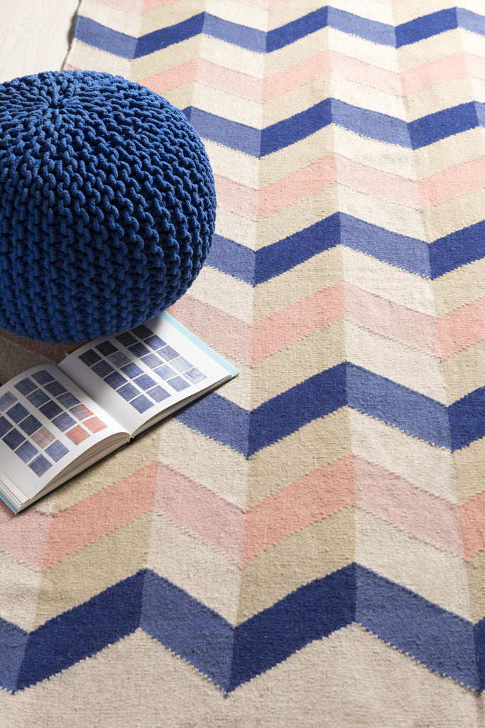 Frontier Salmon/Navy Area Rug